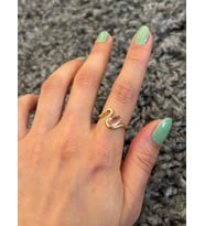 Pembe Taşlı Gold Yüzük