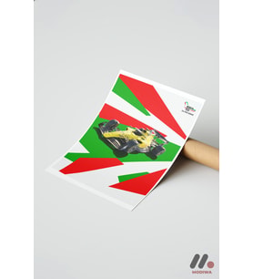 Monza Yarış Arabası Grafik Afiş, Çerçevesiz Yüksek Kalite Duvar Afişi - Oto Severlere