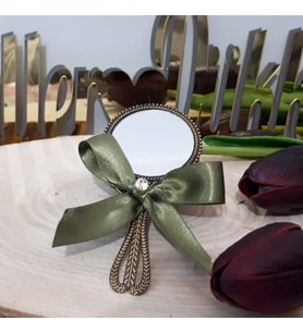 30 Adet Taşlı İşlemeli Ayna Nikah Şekeri-