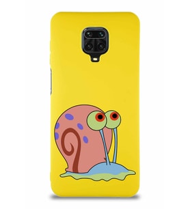 Xiaomi Redmi Note 9 Pro Soft Premier Kapak Salyangoz Gary Tasarımlı Silikon Kılıf - Sarı (Şeffaf)