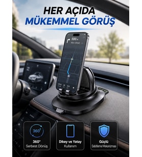 Çok Fonksiyonlu Araç İçi Telefon Tutucu Gizlenebilir Telefon Numarası Özellikli Stand