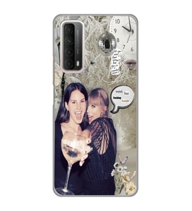 Huawei P Smart 2021 Uyumlu Lana Del Rey ve Taylor Swift Desenli Şeffaf Telefon Kılıfı
