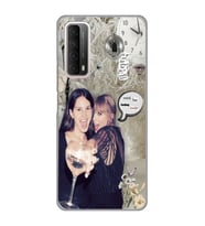 Huawei P Smart 2021 Uyumlu Lana Del Rey ve Taylor Swift Desenli Şeffaf Telefon Kılıfı