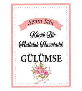 Senin Için Küçük Bir Mutluluk Hazırladım Kartı Pembe Renk 5x7 Cm 50 Adet
