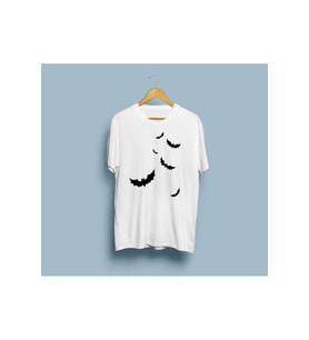 Oversize Yarasa baskılı tasarım t-shirt