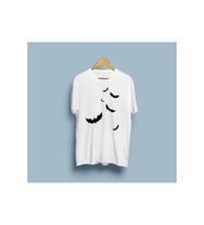 Oversize Yarasa baskılı tasarım t-shirt