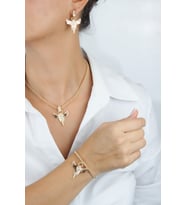 Zirkon Taşlı Kolye Küpe Bileklik Set