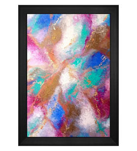 Soyut Şekiller Motifli Kanvas Tablo 50 x 70 cm Siyah Çerçeve