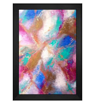 Soyut Şekiller Motifli Kanvas Tablo 50 x 70 cm Siyah Çerçeve
