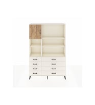 Arges Dolap 7 Raflı 8 Çekmeceli Tek Kapaklı  132x30x195 Aytaşı-Çam/Aytaşı