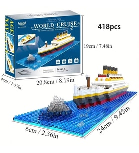 Titanic 3D Lego Micro Parçalar Küçük Boy 418 Parça 12+ YAŞ Puzzle Tekne Gemi Hediye
