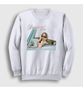 Presmono Unisex Beyaz Deja Vu Olivia Rodrigo Sweatshirt 553227tt