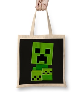 Big Head Creeper Creeper Minecraft Bez Çanta Uzun Saplı