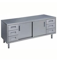 Electrolux Professional Dolaplı Çalışma Tezgahı, 3+3'lü Çekmeceli, 2 Kayar Kapılı, 2000mm MTA2000PN