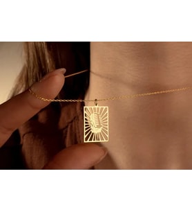 Tasarım Mikrofon Kolye 925K Gümüş (Gold)