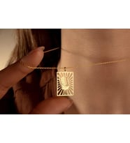 Tasarım Mikrofon Kolye 925K Gümüş (Gold)