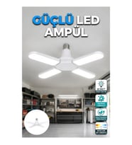 60W 4 Kollu LED Ampül Beyaz Işık Enerji Tasarruflu Katlanabilir Pervane Tasarım