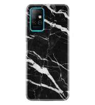Infınıx Note 8 Kılıf Desenli Silikon Kılıf Siyah Şerit Mermer 1318