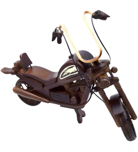 El Yapımı Doğal Ahşap Dekoratif Motosiklet– Antika Tarzı Nostaljik Motor, Retro Tasarım, Koleksiyonluk Özel Üretim, Hediyelik Ahşap Oyuncak ve Masaüstü Aksesuar