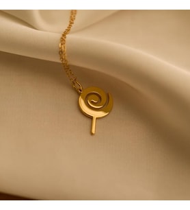 Kişiye Özel Minimalist Lolipop Kolye 925K Gümüş (Gold)