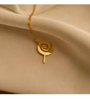 Kişiye Özel Minimalist Lolipop Kolye 925K Gümüş (Gold)