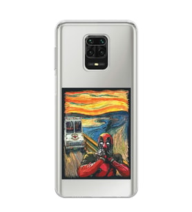 Redmi Note 9 Pro / 9s Uyumlu Deadpool Çığlık Tasarımlı Şeffaf Telefon Kılıfı