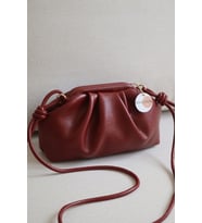 Kadın Burslu Mini El Çantası Vintage Stil Modern Pouch Omuz Çantası Düğüm Askılı