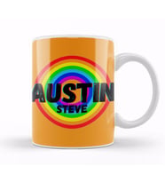 Steve Austin   Vintage Retro Rainbow Style Warriors Design Wrestlers Gift Kupa Bardak Porselen