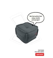 Dekoratif Kare Puf Ayaksız Bench Puf 40x40x32 cm Gri
