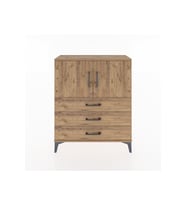 Arges Şifonyer 2 Raflı 3 Çekmeceli 2 Kapaklı 88x30x106 Çam-Çam