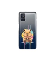 Samsung Galaxy M31s ile Uyumlu Splash Kapibara Tasarımlı Şeffaf Silikon Kılıf