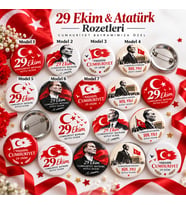 29 Ekim - Atarük -Cumhuriyet ÖZel Tasarım Rozet 50 Adet - (dilenirse kişiye özel tasarlanabilir )