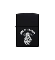 Sons Of Anarchy Desenli Kişiye Özel İsimli Benzinli Siyah Metal Çakmak
