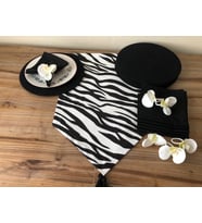 SOFRA SUNUM SETİ ZEBRA DESENLİ (Krem)