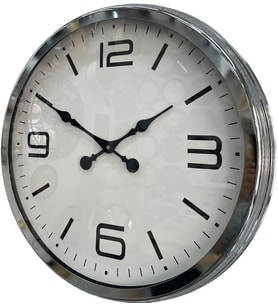 60 cm Krom Metal Dizayn Duvar Saati (Standart)