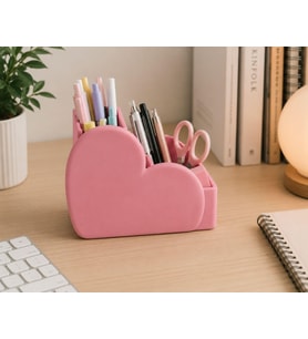 Tasarımlı Masaüstü Organizer Pembe, 12x10x9 cm