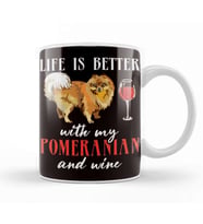 Life Better With Pomeranian Pommy Pom Owner Dog Animal Kupa Bardak Porselen