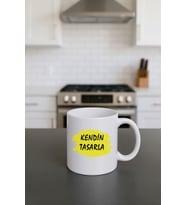 Kendin tasarla bardak - Kişiye özel bardak (Beyaz)
