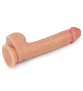 Esnek Ve Bükülebilir Güçlü Titreşime Sahip Oynar Başlı Ve Isınabilen 21 Cm Kemerli Penis