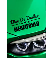 Amasya Merzifon Siyah Araç Sticker  Amasya Bize De Derler  Merzifonlu 40x15 cm Oto Sticker
