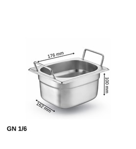 ÜRET Saplı Gastronom Küvet GN 1/6 100 mm 1.6 lt