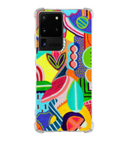 PrintiFy Samsung Galaxy S20 Ultra Uyumlu Retro Color 6 Baskılı Şeffaf Köşe Korumalı Antişok Kılıf