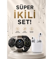 Akıllı Saat ve Kulaklık Seti Dokunmatik Ekran 5.0 Bluetooth Bağlantılı Sesli Görüşme