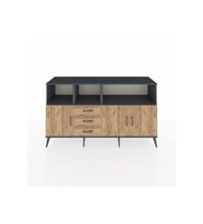 Kronos Konsol 5 Raflı 3 Çekmeceli 3 Kapaklı 176x59x99 Antrasit-Çam