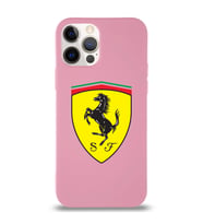 Apple iPhone 12 Pro Max  Lansman Kılıf Ferrari Tasarımlı Altı Kapalı İçi Kadife Kaplı  Kapak (Şeffaf)