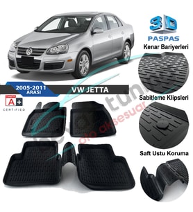 Volkswagen Jetta Havuzlu 3D Paspas Niken Siyah 2005-2010