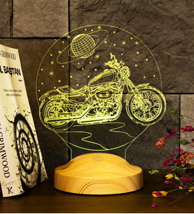 Chopper Motosiklet, Motor Hayranlarına Hediye 3 Boyutlu, 3D Led Lamba