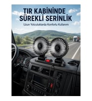 Mey İthalat® Çift Başlıklı Araç İçi USB Vantilatör Soğutucu Fan