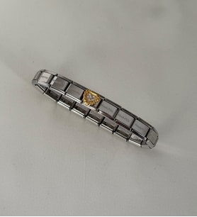 Taşlı Kalpli İtalyan Charm Bileklik