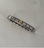 Taşlı Kalpli İtalyan Charm Bileklik